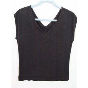 Chico's Travelers Black Top Women's 8‎ 10 Chico 1 V-Neck Sleeveless Career